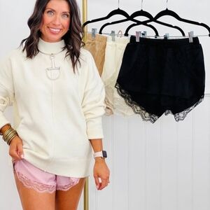 Walker Rose Lace Satin Flowy Layering Shorts
